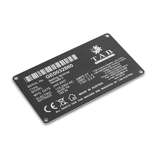 Plaque nominative en aluminium noir gravée au laser – Sultan Laser Sfax Tunisie